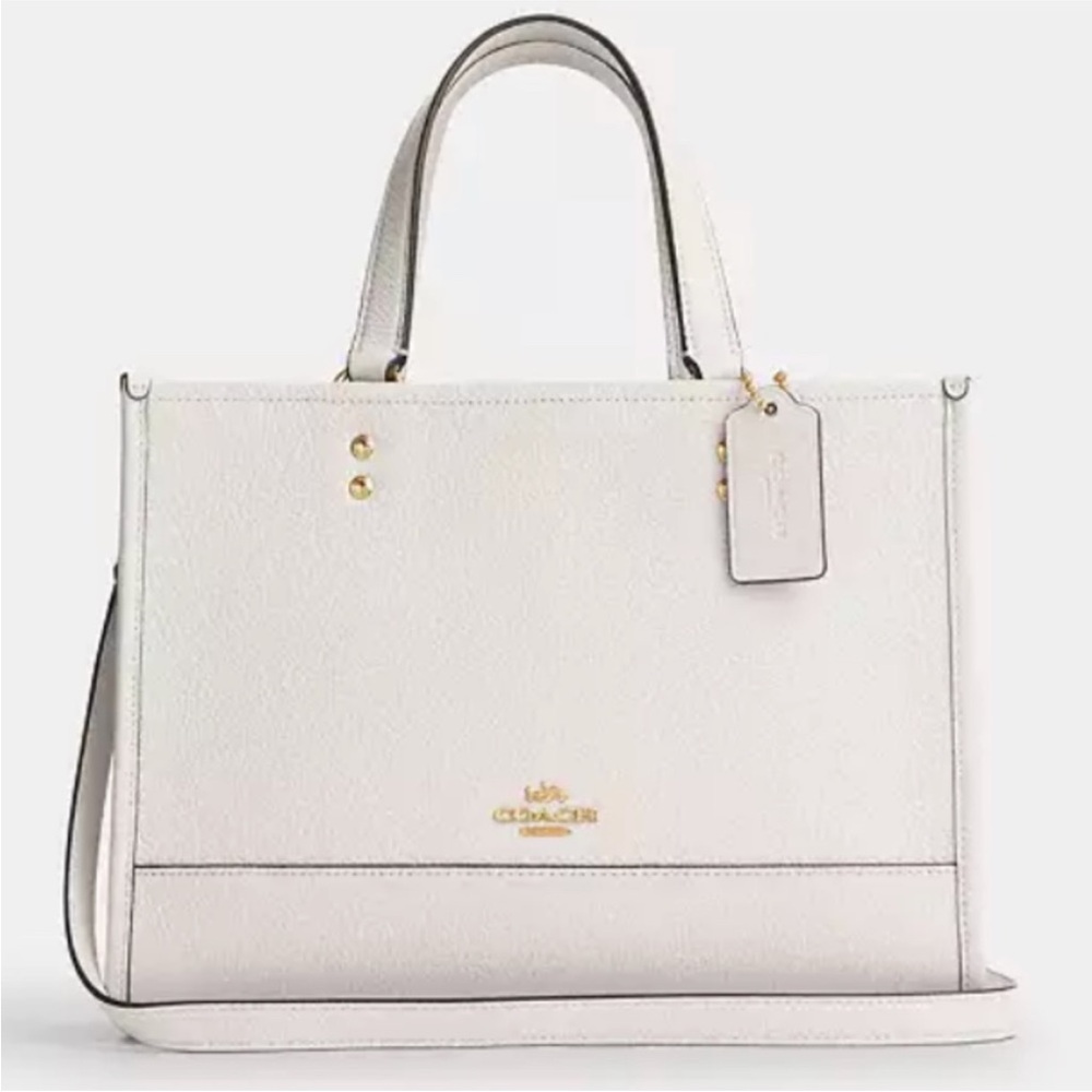 Coach Beige Leather Tote Bag